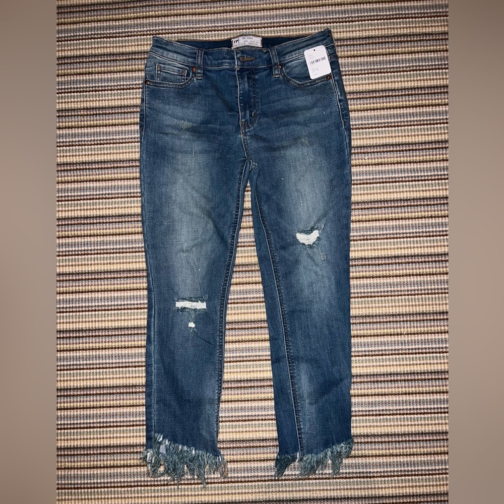 Free People Ripped Frayed Jeans